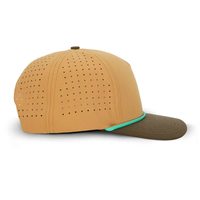 Casquettes de golf Meli avec logo personnalisé en caoutchouc PVC imperméable à l'eau Gorras trou découpé au laser perforé 5 panneaux casquettes de baseball sport