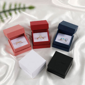 Custom logo Jewelry <b>Box</b> Packaging Personalized Texture Paper Jewelry Lid <b>Box</b> Luxury Cardboard <b>Ring</b> Earrings <b>Box</b> With Foam - Product Image 2