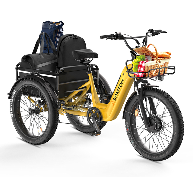 Freight Electric Three-Wheeled Bicycle Motor 48V 15AH Aluminum Alloy Down Tube Lithium Battery Electronic Cargo Bike