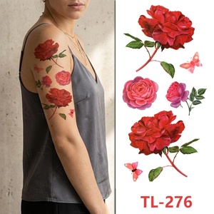 Tatuajes Temporales Impermeables con Diseños <span class=keywords><strong>de</strong></span> Rosas para Mujeres y Niñas, Adhesivos Sexys <span class=keywords><strong>de</strong></span> Arte Corporal con Flores para Espalda, <span class=keywords><strong>Hombro</strong></span>, Brazo, Cuello y Pierna - Product Image 3