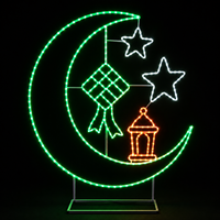 LED-Lichterkette mit Metallrahmen für Moschee-Gehwege, Grün und Gelb, Ramadan-Motiv-Beleuchtung für Plätze, Outdoor-Festival-Dekoration, IP65