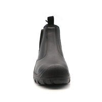 Chaussures de sécurité MaxiTough légères, antidérapantes, en cuir véritable noir, imperméables, robustes, mi-hautes, pour travaux lourds