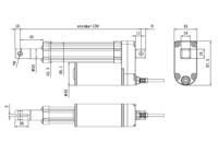 Actionneur linéaire étanche IP66 12V 24V 300Kg 150Kg pour mécanisme de porte coulissante