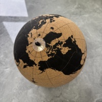 Globe terrestre rotatif à 360° en liège naturel fait main DINGYE, écologique, avec marqueur de voyage, outil éducatif pour la maison