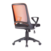 Chaise de bureau exécutive moderne orange et blanche en maille, réglable en hauteur, avec cadre en acier inoxydable, grande taille, ergonomique, pivotante pour bureau à domicile
