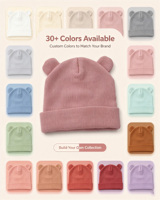 Gorro de Punto con Orejas de Oso para Niños Pequeños, Color Sólido, Suave y Elástico, Gorro de Invierno para Bebé