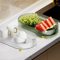 Multifunctionele PET-afvoerschalen met gouden poten voor keuken, woonkamer, badkamer, tafellamp, luxe retro theeservies, fruitorganisatie