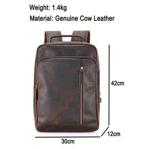 AndoBag - Mochilas para Portátil de Cuero Vacuno Genuino de 15.6 Pulgadas para Hombre, Bolso de Hombro de Cuero Crazy Horse para Viajes, Bolso de Mano de Gran Capacidad para el Trabajo, 1362 - Product Image 3
