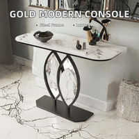 Console de salon, d'entrée ou de couloir, table moderne, écologique, en acier inoxydable doré, meubles de luxe pour la maison