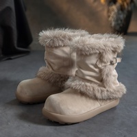 Bottes courtes d'hiver 2026 pour femme, à talon dissimulé, plateforme, imperméables, antidérapantes, doublées polaire, en coton extra-épais, décontractées