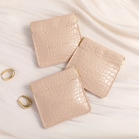 Pochette de voyage en cuir PU pour bijoux, étui de rangement portable pour écouteurs