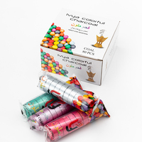 Charbon de bois rond pour chicha, 33 mm, 80 pièces, en bois de fruit, allumage rapide, sans fumée, pour chicha
