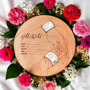 BOGE DIY Bois <span class=keywords><strong>Carte</strong></span> Bébé Nouveau-né Décoration Chambre de Bébé Support Bracelet de <span class=keywords><strong>Naissance</strong></span> d'Hôpital - Product Image 5
