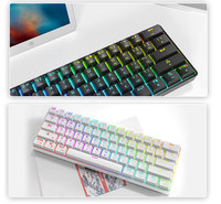 Putih Kablosuz Klavye Laptop Notebook PC BT Nirkabel RGB Gaming DK61 Mekanik 60% Keyboard untuk Ponsel Android