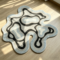 Ästhetischer Freiform-Teppich mit Organischem Design, Handgetuftetes Kontur-Muster für Wohnraumdekoration