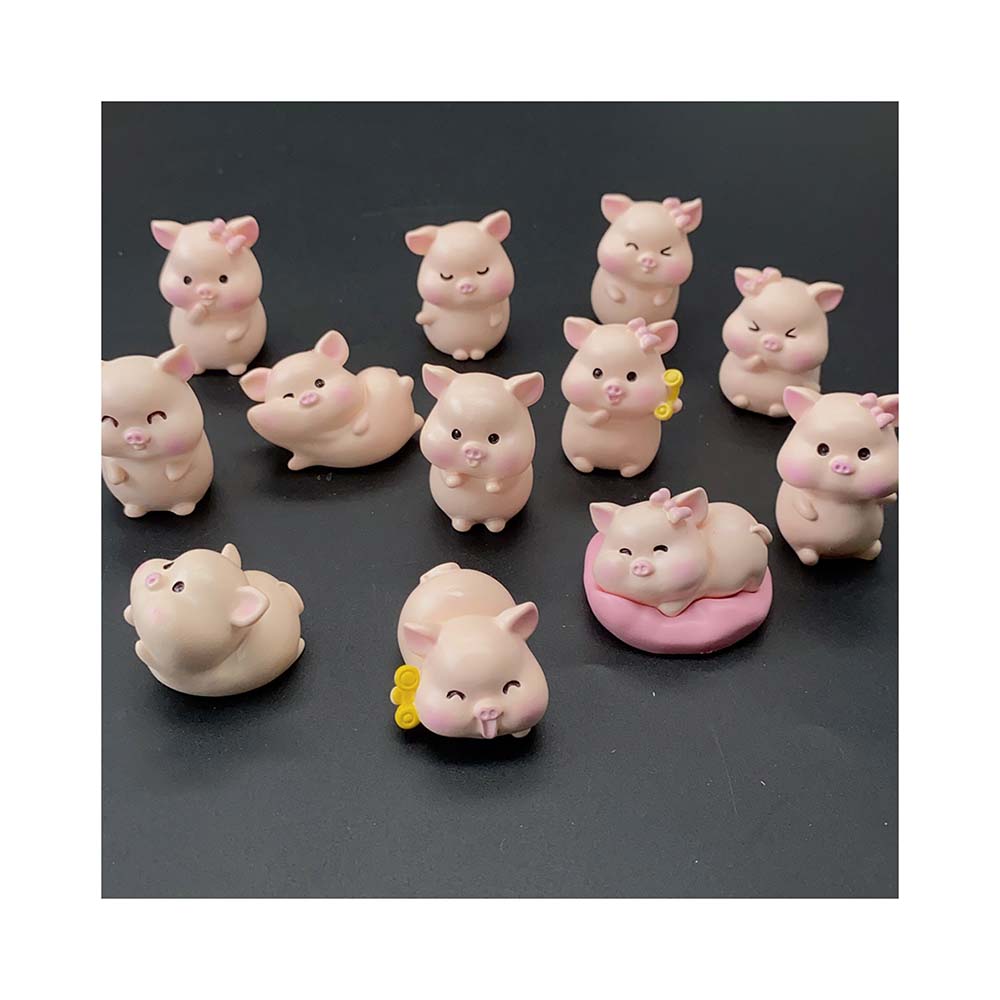 Bulk 100 Pcs Lovely Cartoon Piggy Figurines for DIY Crafts