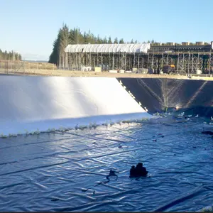 Revêtement d'étang en géomembrane HDPE, matériaux imperméables pour scellage de grands poissons ou crevettes, évite la perte d'eau