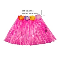Jupes hawaïennes en plastique pour fête sur la plage, 30/40/60/80 cm, pour spectacle sur scène, jupes hula en herbe pour enfants et adultes