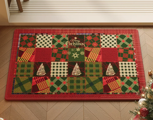 Alfombra de Baño Navideña - Tapete Festivo para Piso, Absorbente y de Secado Rápido con Base Antideslizante, Decoración Tejida de Lino Sintético - Product Image 4