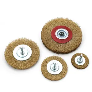 תעשייתי ליטוש מברשת 125mm עגול מברשות Crimped תיל ציפוי נחושת גלגל מברשת