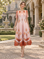 Robe midi élégante à imprimé floral pour femme, robe d'été pour invitée de mariage, robe trapèze à manches courtes, robe vintage pour soirée dans le jardin, robe de danse fluide