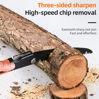 Scie pliante industrielle robuste avec lame en acier (240 mm) pour le bois, le métal, le camping et l'élagage - Dents renforcées