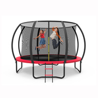 Trampolín Deportivo Redondo de 12 pies, Personalizable, de PVC, Espuma, Plástico y Acero, para Niños, Uso Interior/Exterior, para el Hogar