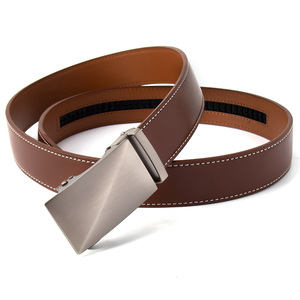 Cinturón Formal de Cuero Genuino para Hombre, Hebilla de Cierre Automático Tiyo, Aleación Rectangular de 3.8cm, Sólido, Duradero y Elegante para el Día a Día - Product Image 4