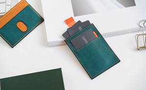 Custodia per biglietti da visita in pelle con schermo in vera pelle per uomo e donna per carte di credito - Product Image 6