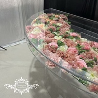 Transparente Halbrunde Acryl Moderne Hotel-Möbel Esstische für Hochzeiten Braut-und-Bräutigam-Tische