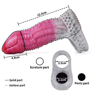 FRRK-extensor de funda reutilizable de silicona para pene, extensión de condón, envoltura amplificadora de pene, eyaculación, retraso, Juguetes sexuales para adultos para hombres - Product Image 6