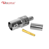 Conector BNC Hembra Recto de 75 Ohmios para Cableado de Video 4K HD 3G SDI, Equivalente a 1855A 4855R Mini RG59 L-2.5CHD