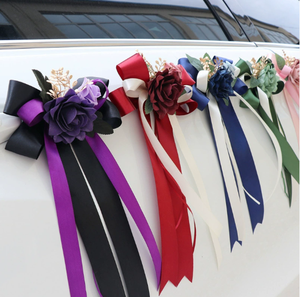 Fleurs décoratives pour rétroviseur de voiture, fleurs artificielles pour décoration de mariage - Product Image 3