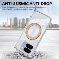 Coque de téléphone transparente transparente pour Google Pixel 10Pro coque de téléphone magnétique pliable avec béquille à anneau rotatif