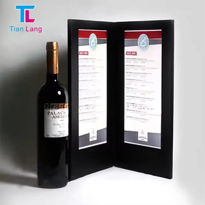 <b>Rechargeable</b> LED Illuminated A4 Menu Book <b>Double</b> Sided PU Leather Table Menu for Nightclubs and Restaurants - Product Image 2