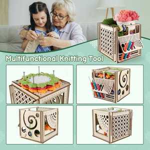 Custom All-in-One Wooden Yarn Bowls <b>Set</b> with Knitting Accessories, <b>Crochet</b> Tool Organizer, Gift for Craft Lovers - Product Image 3