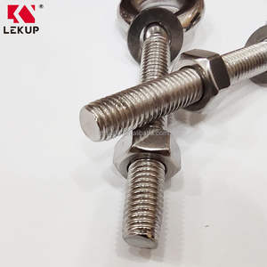 Perno de Ojo Sin Soldar de Acero Inoxidable, Perno de Elevación de Alto Pulido <span class=keywords><strong>con</strong></span> Placa y Tuercas, Pernos de Ojo Roscados Largos Sin Cierre - Product Image 3