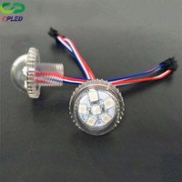 Luces LED RGB de Punto para Exteriores, 30mm, 12V/24V, IP67, 6 SMD5050, Direccionables, para Parques de Atracciones