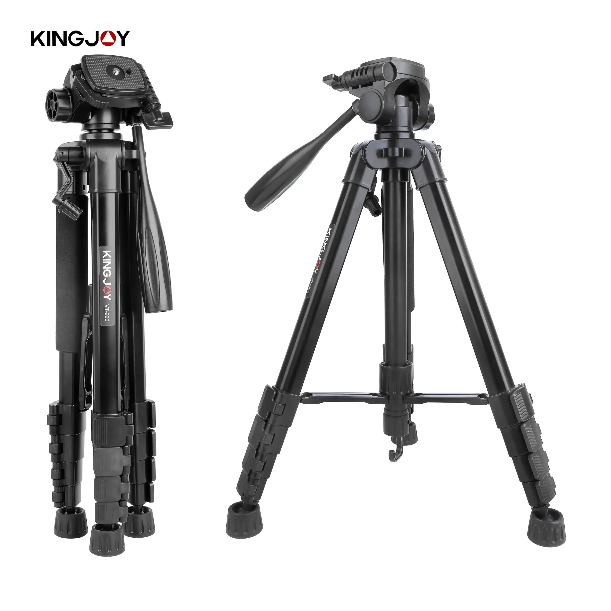 Kingjoy Camera Statief Dslr Stand, Telefoon Houder Statief, Compact Licht Video Vlog Bloggen Statief Met Quick Plaat