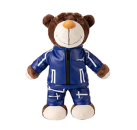 Casque de moto en peluche en forme d'ours, jouet, cadeau d'anniversaire, non toxique, 28 cm de haut