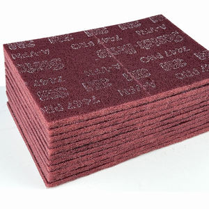 Heavy-Duty <span class=keywords><strong>Red</strong></span> nylon bền cọ rửa <span class=keywords><strong>Pad</strong></span> 10 mét chà Pads cho đánh bóng satin hoàn thiện OEM tùy chỉnh cho derusting descaling - Product Image 1