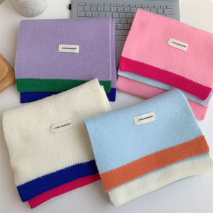 Bonbons couleur douce fille tricoté longue écharpe femmes hiver Vintage polyvalent étudiant chaud laine sentiment tricot <span class=keywords><strong>cou</strong></span> plus chaud à la mode - Product Image 4