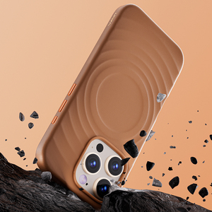 Funda Magnética de Cuero con Diseño Ondulado V-L05 para iPhone 14 15 16 17 Pro Max, Funda Protectora de Cuero para Móvil, Estilo Ejecutivo - Product Image 3