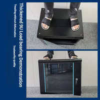 Armoire de serveur réseau murale robuste 4U-14U en acier avec porte vitrée verrouillable pour petits bureaux et réseaux domestiques