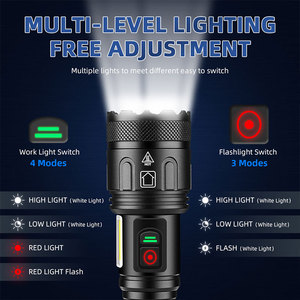 Lampe de poche tactique led étanche, 7 modes, <span class=keywords><strong>flash</strong></span> Xhp160 USB rechargeable, lampe de poche de camping en plein air, 10000 lumens - Product Image 4