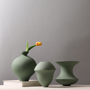 Vase en céramique vintage de luxe, style antique et nostalgique, pour la décoration intérieure, minimaliste, fabriqué en argile, vente en gros directe d'usine - Product Image 3