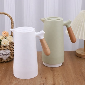 <span class=keywords><strong>35</strong></span> OZ flacons sous vide thermos manche en bois Portable verre doublure intérieure presse-type cafetière tasse théière - Product Image 3