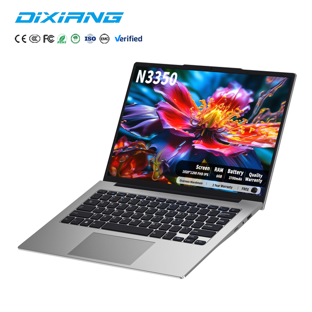 Wholesale DIXIANG Brand New 14 Inch N3350 RAM 6GB 64GB 512GB SSD Intel Computer Win11 Pc Gaming Laptops for Office Business