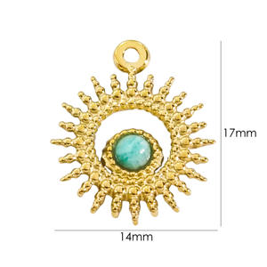 Позолоченный кулон из нержавеющей стали с Луной и звездой, полые шармы, красочные натуральные камни, драгоценные камни для поделок, украшения для свадьбы, вечеринки, подарки - Product Image 5