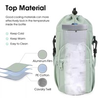 Sac à bandoulière isotherme en polyester à motif de dessin animé pour bouteille d'eau, avec poche pour téléphone, sangle élégante pour l'extérieur